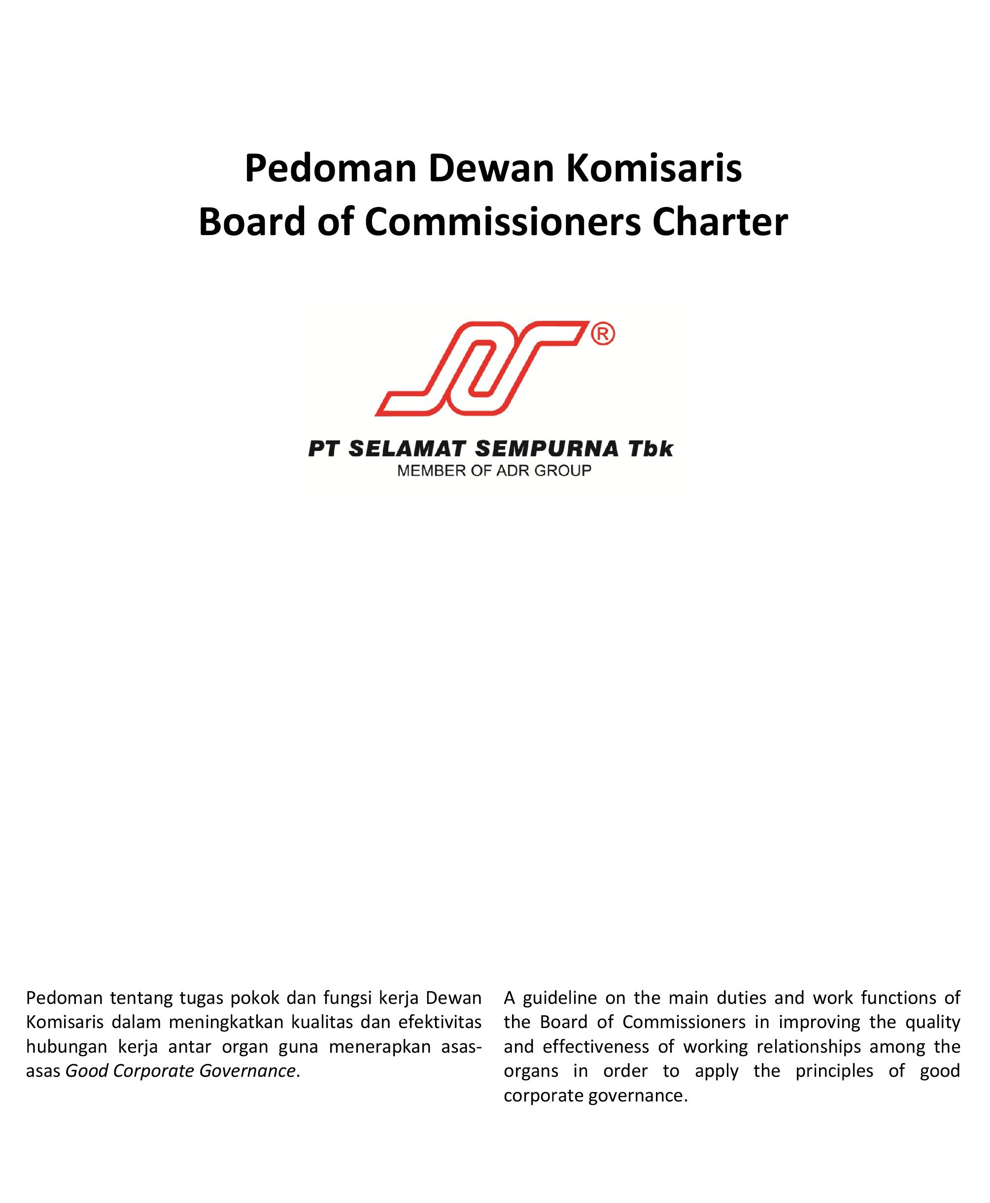 Pedoman Dewan Komisaris